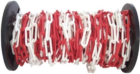 Plastikowy łańcuch ostrzegawczy czerwono-biały 25 m