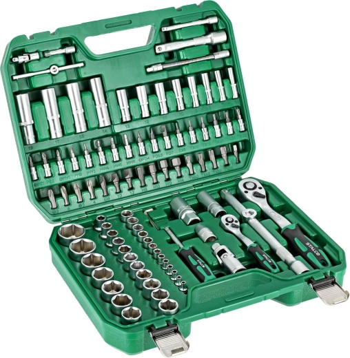 STALCO zestaw kluczy nasadowych 1/2" + 1/4" (94 elementy)