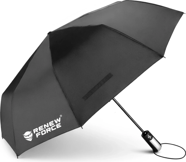 Składany automatyczny parasol XL Renew Force czarny - 1 sztuka