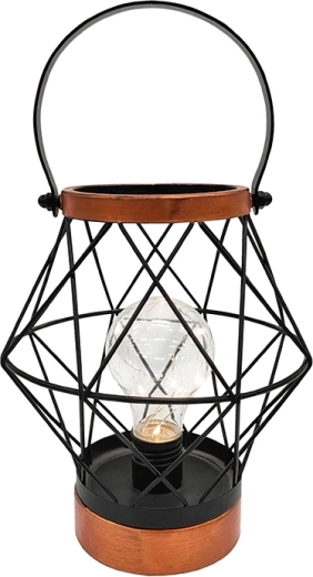 Solight dekoracyjna metalowa latarnia z żarówką micro LED, ciepła biel, 20 cm