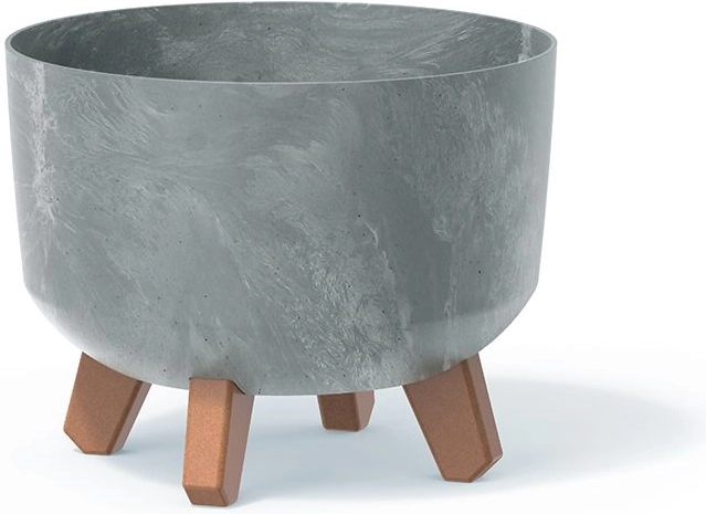 Doniczka z efektem betonu na nóżkach 20 cm, szara