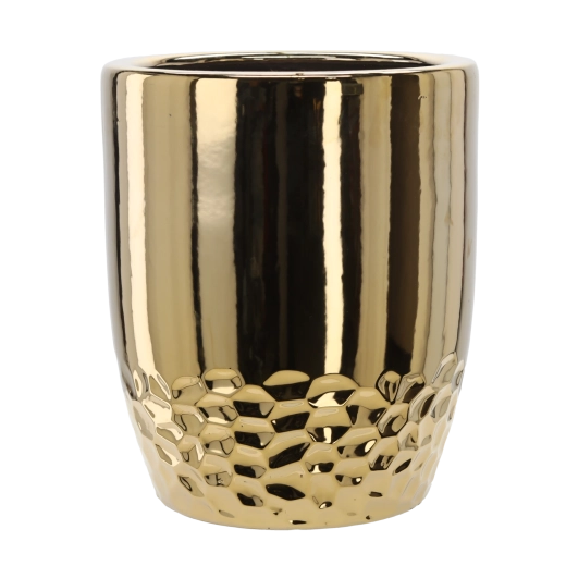Złota ceramiczna osłonka na doniczkę 31,5 × 31,5 × 38,5 cm