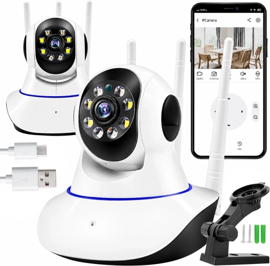 Bezprzewodowa obrotowa kamera Wi‑Fi 360° (elektroniczna niania) - 1 szt.