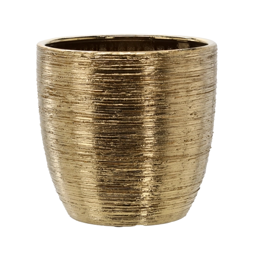 Ceramiczna osłonka na doniczkę 30 × 30 × 29,5 cm złota
