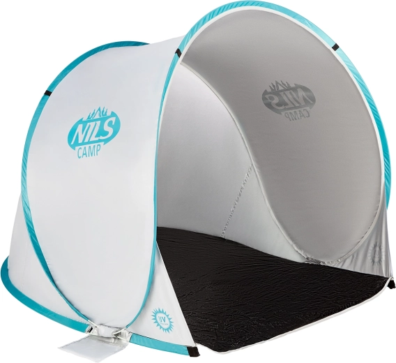Samorozkładający się namiot plażowy NILS Camp szaro‑turkusowy
