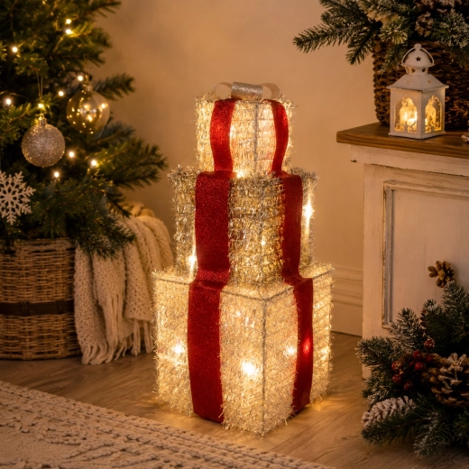 Świąteczna ozdoba LED Prezenty 37 cm - 1 sztuka