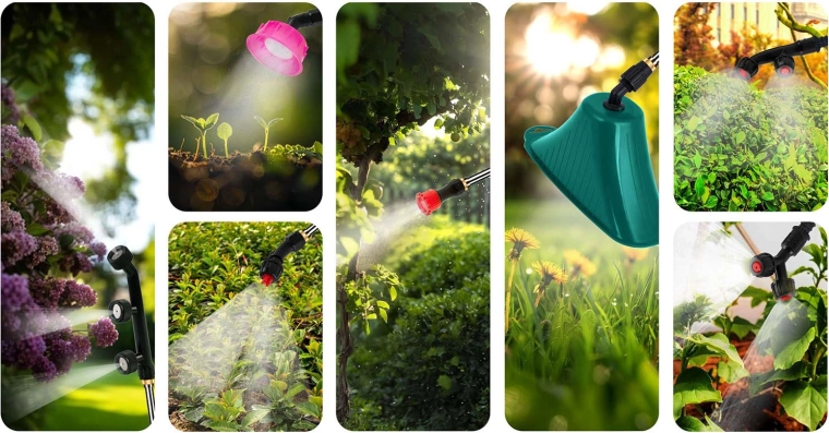 Uniwersalny oprysk z 8 dyszami i listwą czterodyszową