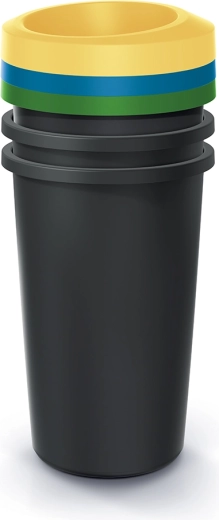 Zestaw koszy do segregacji Compacta R Drop 3×35 l z tworzywa z recyklingu, czarne