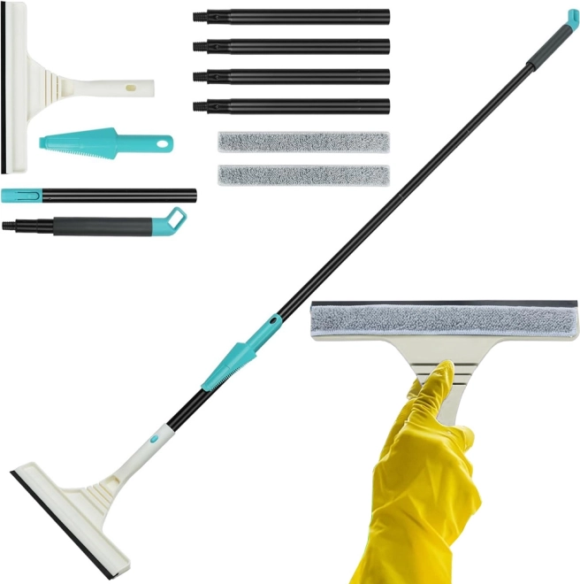 Szczotka do czyszczenia okien z mikrofibry z regulowaną długością