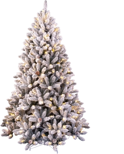 Sztuczna choinka bożonarodzeniowa 210 cm ośnieżona z oświetleniem LED