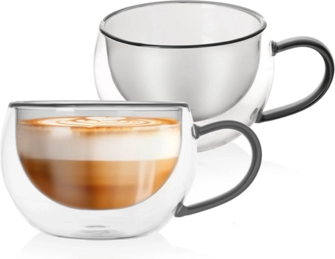 Szklanki termiczne z podwójną ścianką do kawy i herbaty DOUBLE 300 ml, 2 szt.