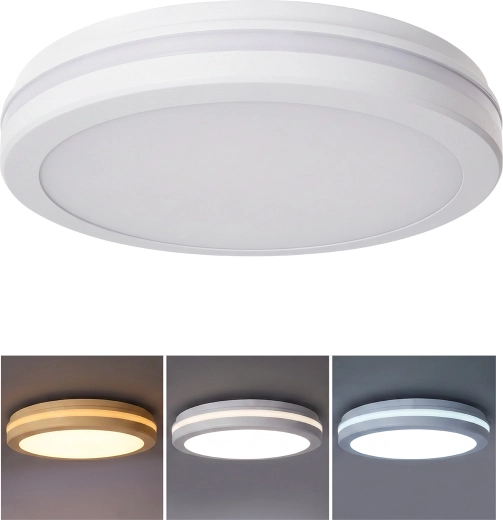 Solight LED lampa sufitowa i ścienna Gari 26 W 2340 lm 3CCT IP65 30 cm biała