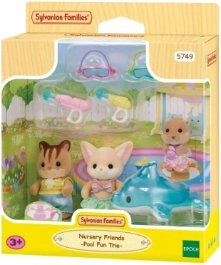 Sylvanian Families Zabawa na basenie – trio maluszków z akcesoriami
