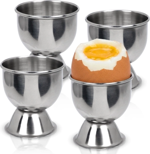 Stojak na jajka ze stali nierdzewnej, 4 szt.