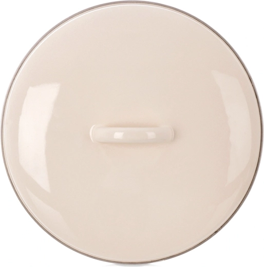 Emaliowana kremowa pokrywka 24,5 cm