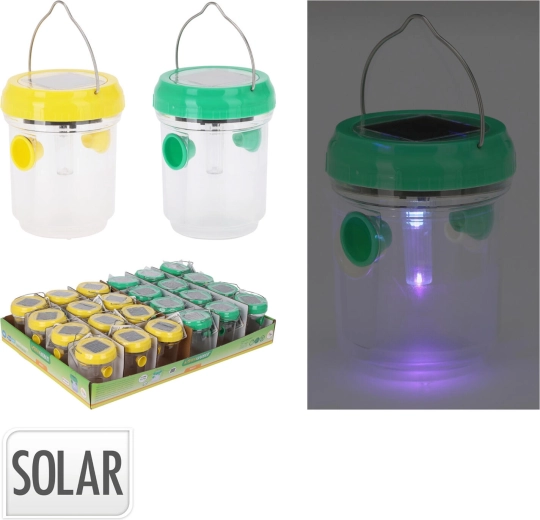 Solarny lampion z pułapką na owady LED, średnica 7 cm, wysokość 9 cm, mix kolorów