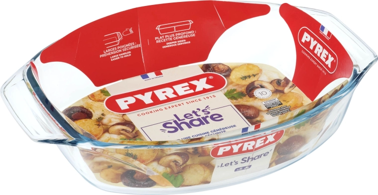 Owalne naczynie żaroodporne PYREX 35 × 24 cm z szkła borokrzemowego