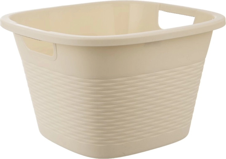 Plastowy zlew Loop kwadratowy z uchwytami beżowy 16,8 l