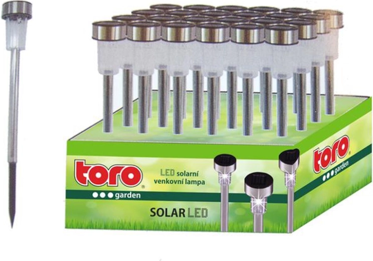 Solarne oświetlenie LED TORO 36,5 cm, srebrne