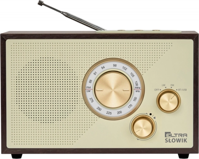 Radio stołowe OR Słowik z Bluetooth, USB i microSD w kolorze ciemnobrązowym
