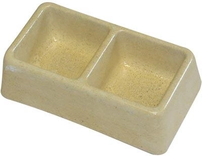 Betonowa podwójna miska dla gryzoni – mała, 165 × 90 × 50 mm