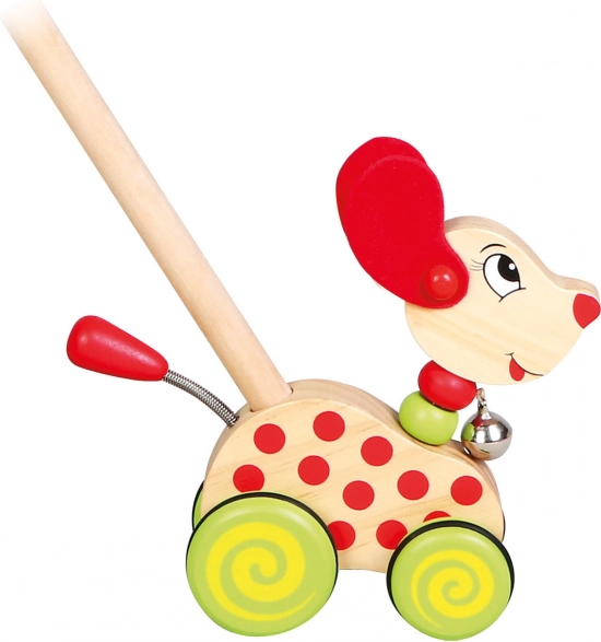 Bino piesek jeździk na kiju z dzwoneczkiem