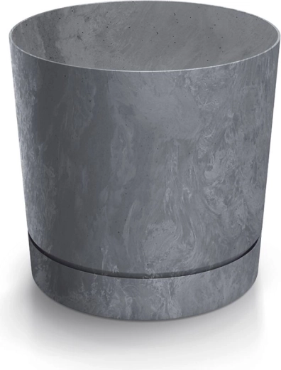 Doniczka Tubo P Beton Effect 20 cm marengo zintegrowana z podstawką