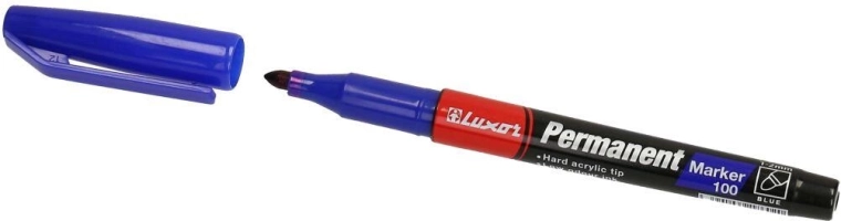 Permanentny marker Luxor 100 niebieski 1–2 mm