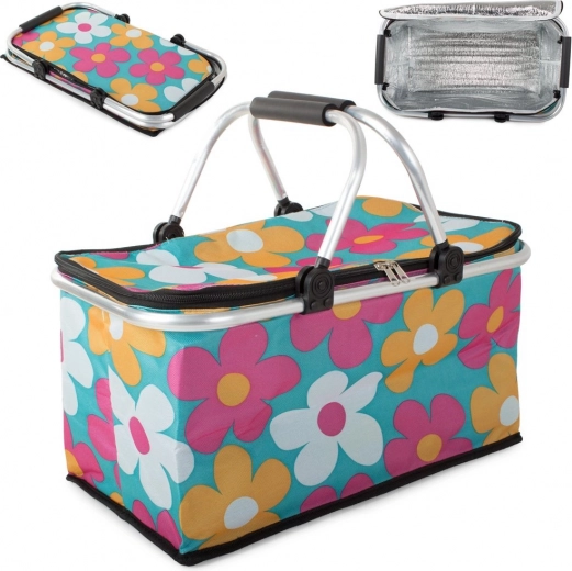 Izolowany składany kosz piknikowy termiczny na zakupy – Termiczny