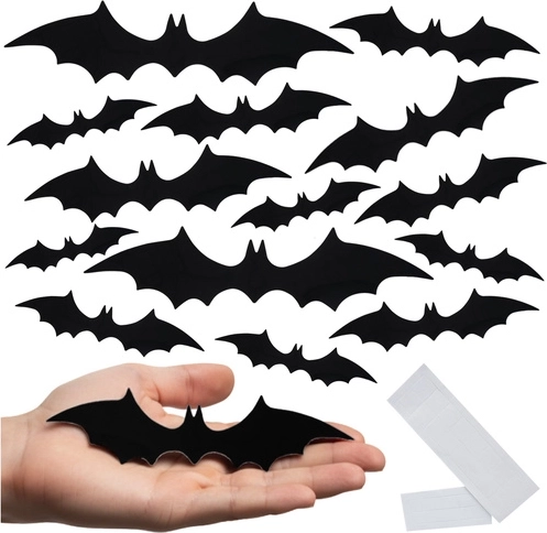 Ruhhy 3D naklejki nietoperzy na Halloween 56 szt.