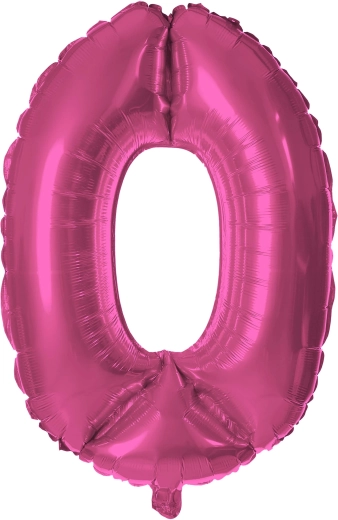Balon foliowy TORO w kształcie cyfry 0, 30 cm – Różowy