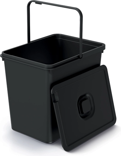 Kosz na śmieci Systema Basic Flap 23 l – czarny z recyklingu