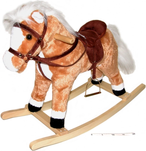 Koń na biegunach z efektami, brązowy