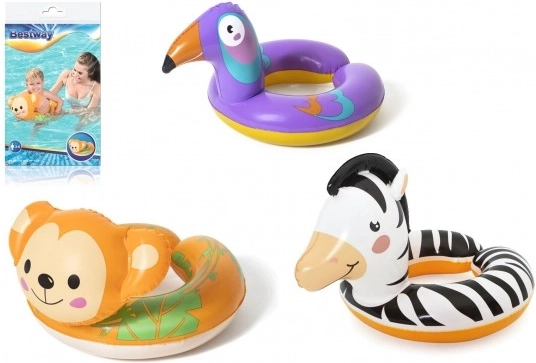 Dmuchane kółko Safari ze zwierzątkiem, średnica 51 cm, 3 wzory w woreczku, 3–6 lat