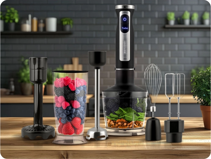 Moc 1500 W i Turbo do błyskawicznego blendowania