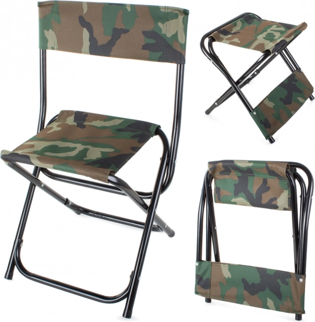 Składane krzesło wędkarskie do campingu camo duże