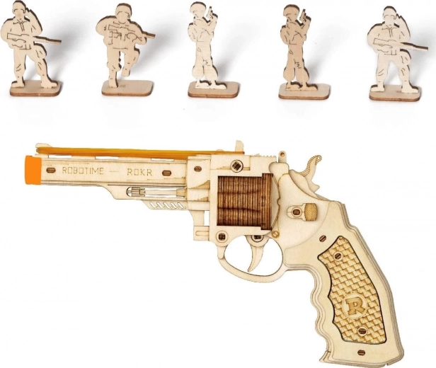 Drewniane 3D puzzle rewolweru Corsac od Robotime
