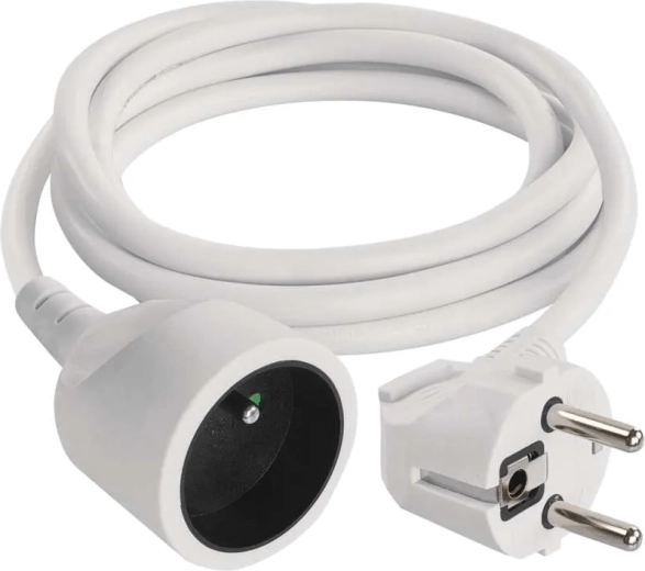 Przedłużacz EMOS 1,5 m, 1 gniazdo, biały