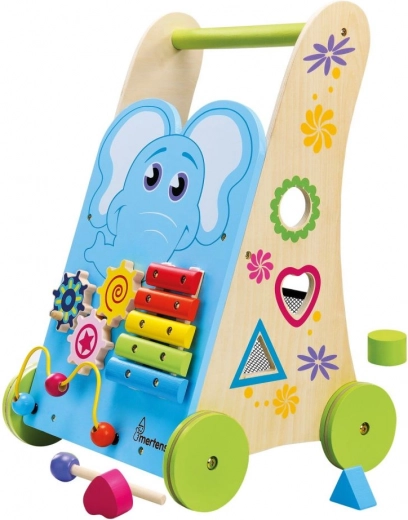 Bino drewniany aktywny chodzik ze słoniem