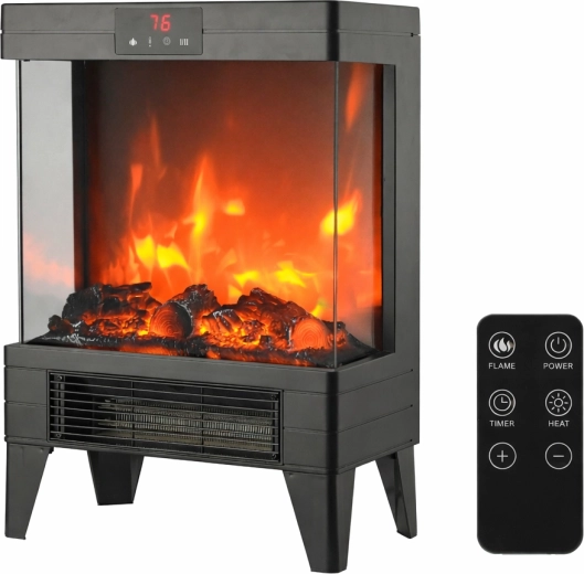 Elektryczny kominek z płomieniami LED 2000 W, 32,2 × 18 × 52,3 cm