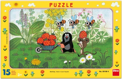 Dino papierowe puzzle Krecik na wycieczce 15 elementów