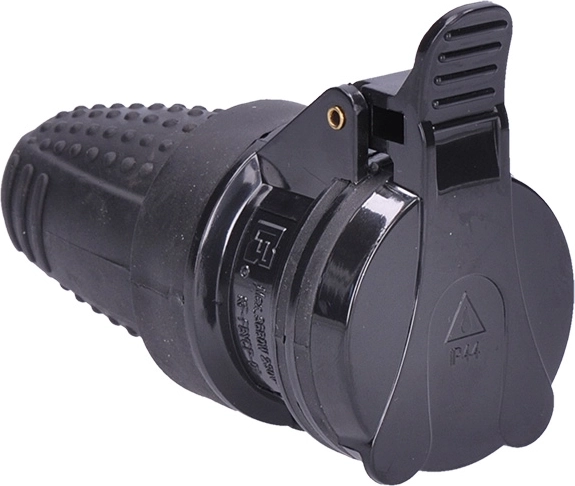 Solight prosta wtyczka do wilgotnych pomieszczeń IP44 czarna - 1 sztuka