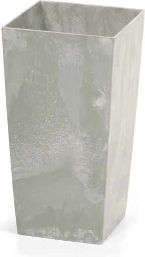 Donica z efektem betonu URBI Square z wkładem 12,6 × 12,6 × 20 cm