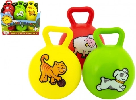 piłeczka z uchwytem i grzechotką moje pierwsze zwierzątka, 10 cm