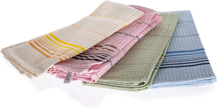 Ręczniki kuchenne LINNA 40 × 60 cm, bawełna, mix kolorów, 4 szt.