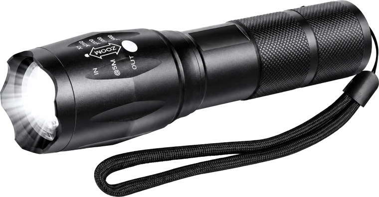Taktyczna latarka LED T6 z wodoodpornością i zoomem – 1 sztuka