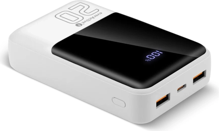 Powerbank 20 000 mAh z szybkim ładowaniem 22,5 W, 2× USB-A i USB-C z wyświetlaczem LCD