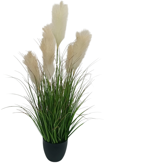 Sztuczna trawa pampasowa w doniczce beżowa 105 cm Garden Line