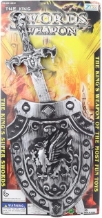 Plastowy miecz z tarczą dla dzieci