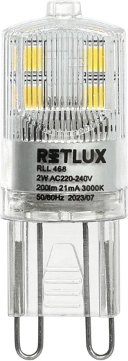 Żarówka LED RETLUX G9 2 W, ciepła biel